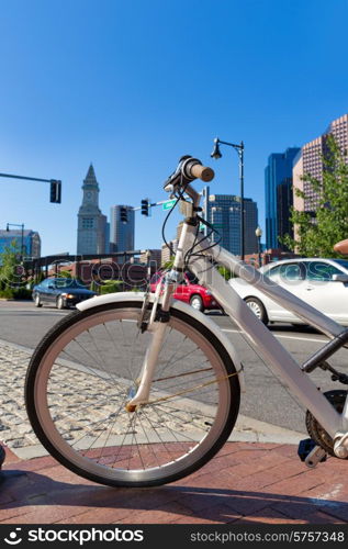 Boston North End Park and slkyline in Massachusetts USA