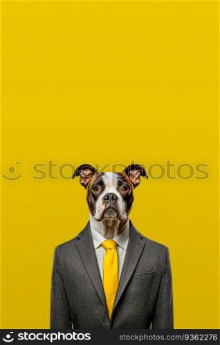 Boston Terrier breed dog wearing a suit breed dog wearing a suit and tie