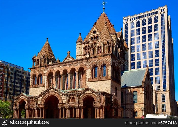 Boston Trinity Church at Copley Square in Massachusetts USA