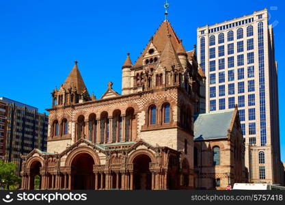 Boston Trinity Church at Copley Square in Massachusetts USA