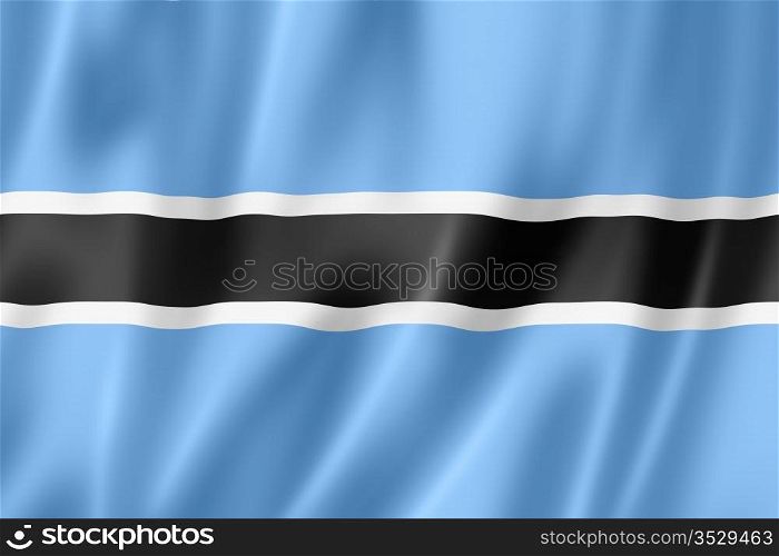 Botswana flag, three dimensional render, satin texture. Botswana flag