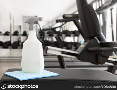 bottle cleaning solution gym bench