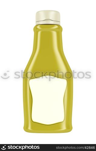 Bottle for mustard or mayonnaise isolated on white background