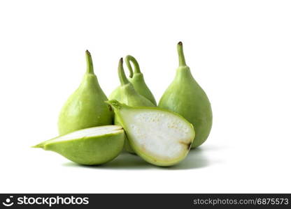 bottle gourd or calabash isolated on white