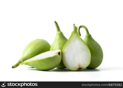 bottle gourd or calabash isolated on white