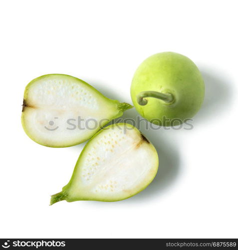 bottle gourd or calabash isolated on white