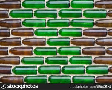 Bottle (Green, Brown) concrete wall texture, Thailand