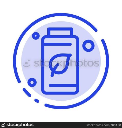 Bottle, Green, Tree, Green Blue Dotted Line Line Icon