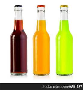 bottle non-alcoholic drink isolated on white 
