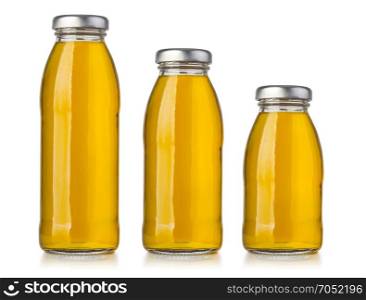 bottle of apple juice isolated on white background