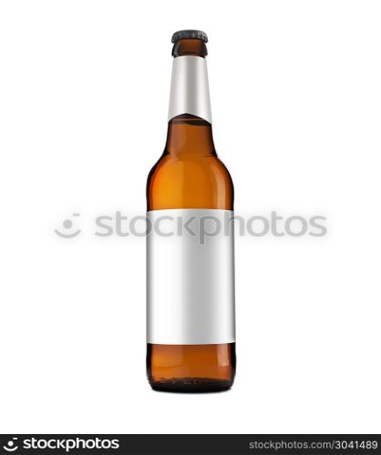 Bottle of Beer isolated on white background. With clipping path.. Bottle of Beer isolated on white background