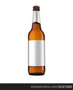 Bottle of Beer isolated on white background. With clipping path.. Bottle of Beer isolated on white background