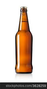 Bottle of beer isolated on white background. With clipping path