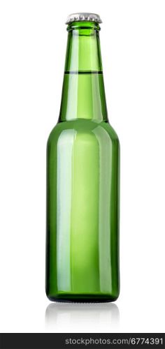 Bottle of beer on white background. File contains clipping paths.