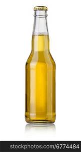 bottle of beer on white background with clipping path