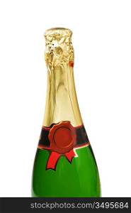 bottle of champagne isolated on white