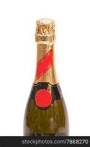 Bottle of champagne isolated on white background