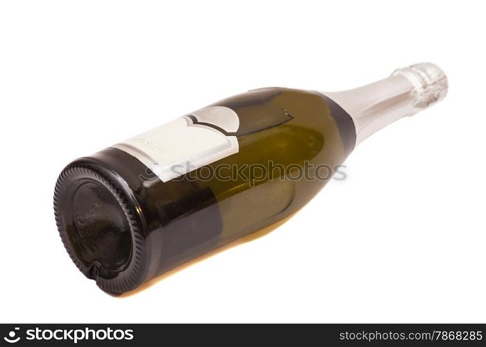 Bottle of champagne isolated on white background