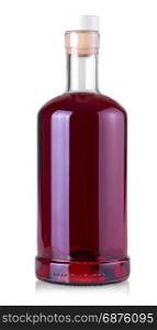 bottle of cherry brandy isolated on a white background.