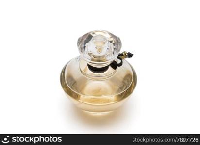 bottle of cologne on a white background