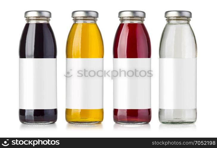 bottle of juice with Blank Label isolated on white background