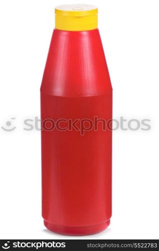 bottle of ketchup on white background