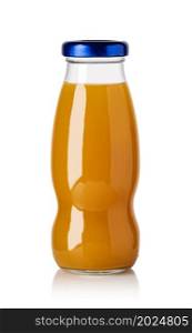 bottle of mango juice isolated on a white background. bottle of mango juice