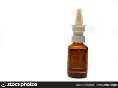 Bottle of medicine on white background