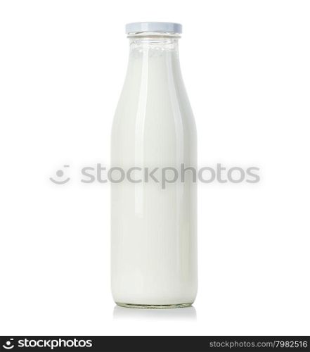 Bottle of milk isolated on white background