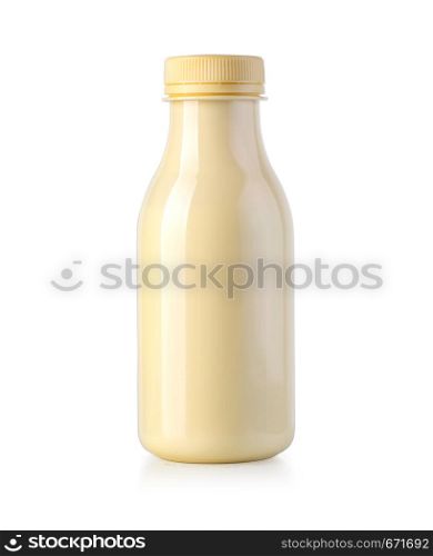Bottle of milk isolated on white background with clipping path