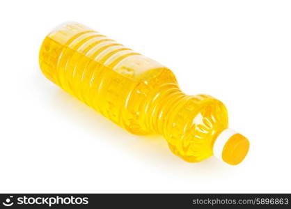 Bottle of olive oil isolated on the white