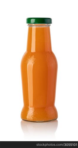 bottle of orange juice isolated on a white background. bottle of orange juice