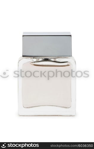 Bottle of perfume isolated on the white