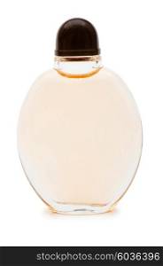 Bottle of perfume isolated on the white