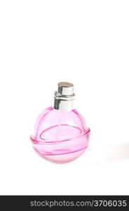 bottle of perfume, isolated on white close up