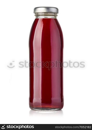 bottle of red juice isolated on white background with clipping path