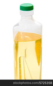 Bottle of sunflower oil isolated on the white