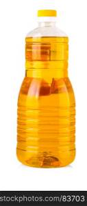 Bottle of sunflower oil isolated on white background
