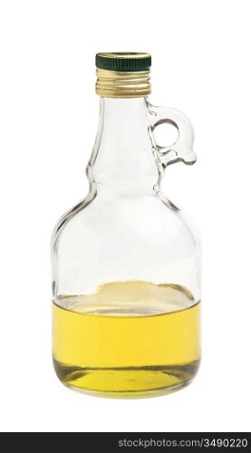 bottle of vegetable oil isolated on white background