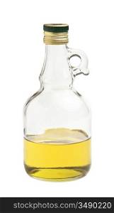 bottle of vegetable oil isolated on white background