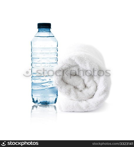 Bottle of water and towel