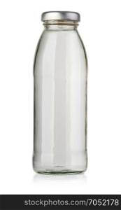 bottle of white juice isolated on white background with clipping path