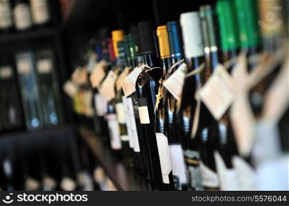 Bottle of wine in shop