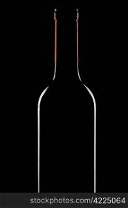 bottle of wine on a black background