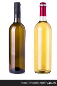 Bottle of wine on isolated white background. Clipping Path