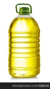 bottle oil plastic big on white background with clipping path