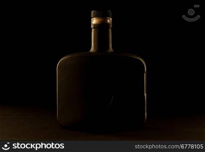 bottle on a black background