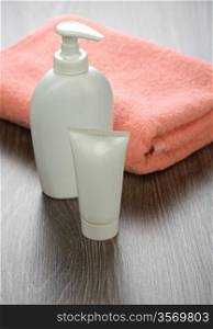 bottle tube and cotton towel