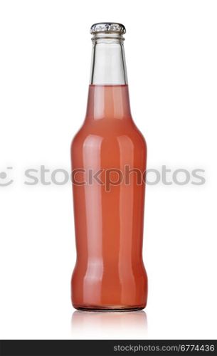 bottle with tasty drink isolated on white with clipping path