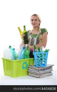 Bottles and paper recycling